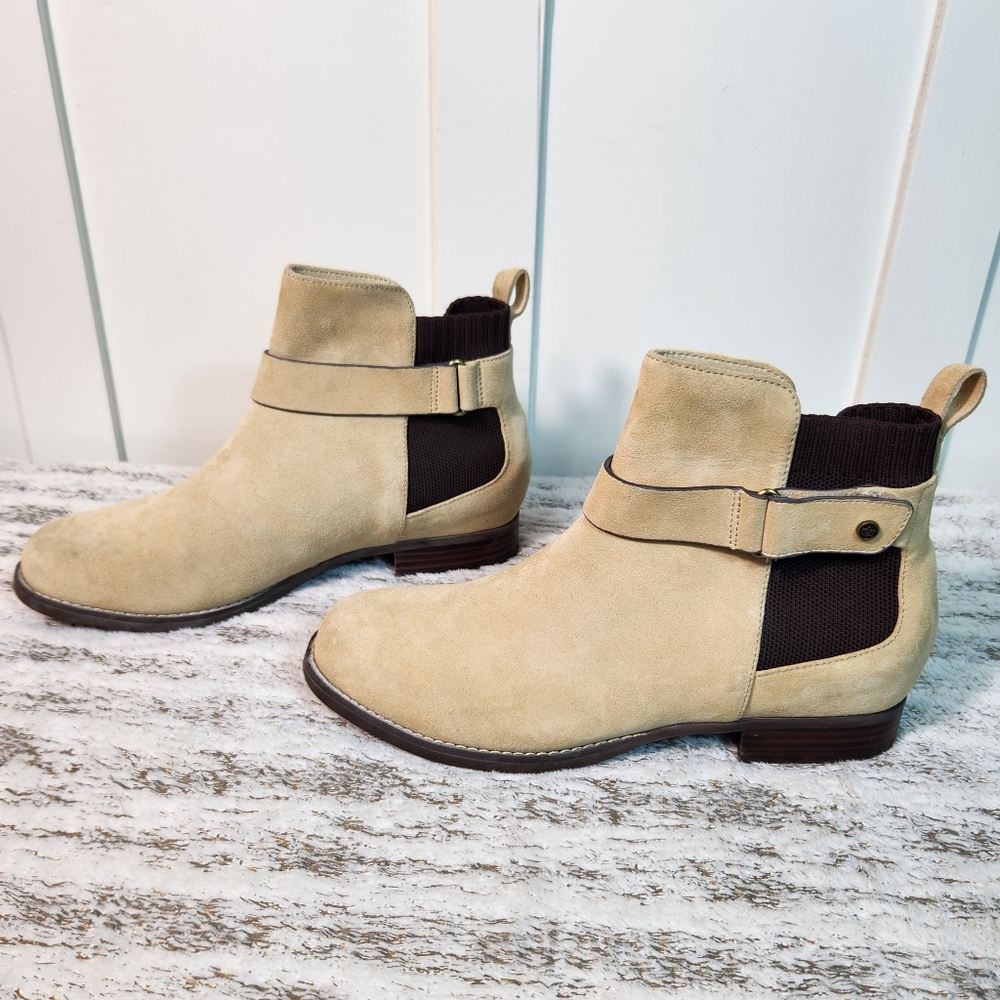 Spenco "Park Avenue" Suede Chelsea Ankle Boot Wheat Cream Tan | Women's Size 10D - Picture 6 of 13